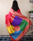 Pink Soft Silk Banarasi Multicolor Pallu Zari Woven Saree