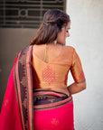 Pink Soft Silk Traditional Zari Contrast Woven Saree