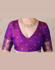 Purple Soft Silk Banarasi Multicolor Pallu Zari Woven Saree