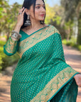 Green Banarasi Katan Silk Zari Woven Saree