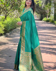 Green Banarasi Katan Silk Zari Woven Saree