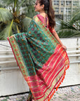 Green Soft Patola Silk Meenakari Zari Woven Saree