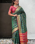 Green Soft Patola Silk Meenakari Zari Woven Saree