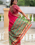 Pink Soft Patola Silk Meenakari Zari Woven Saree