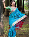 Sky Blue Soft Patola Silk Meenakari Zari Woven Saree