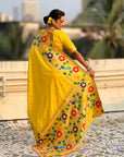 Yellow Big Border Paithani Silk Zari Woven Saree