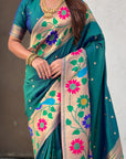 Green Big Border Paithani Silk Zari Woven Saree