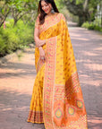 Yellow Original Maharashtrian Meenakari Yeola Paithani Silk Zari Woven Saree