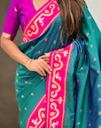 Green Zari Woven Rajhans Swan Paithani Silk Saree
