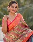 Pink Original Dharmavaram Leheriya Silk Zari Woven Saree