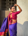 Violet Soft Silk Paithani Zari Woven Saree