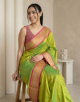 Chutney Soft Silk Paithani Saree For Women Meenakari Zari Weaving Floral Motifs Traditional Wedding Saree With Brocade Blouse