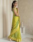 Mehendi Paithani Silk Saree with Jhumka Zari Motifs, Meenakari Peacock Pallu and Triple Muniya Border