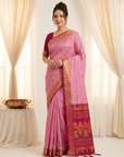 Baby PInk Premium Soft Silk Saree Designer Party Wear Saree With Gold Zari Peacock Motifs Meenakari Pallu Wedding Festive Saree