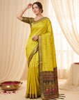 Mehendi Premium Soft Silk Saree Designer Party Wear Saree With Gold Zari Peacock Motifs Meenakari Pallu Wedding Festive Saree