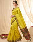 Mehendi Premium Soft Silk Saree Designer Party Wear Saree With Gold Zari Peacock Motifs Meenakari Pallu Wedding Festive Saree