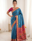 Rama Premium Soft Silk Saree Designer Party Wear Saree With Gold Zari Peacock Motifs Meenakari Pallu Wedding Festive Saree