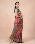 Pink Pure Viscose Silk Meenakari Zari Woven Saree with Traditional Pallu and Brocade Blouse