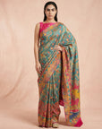 RAMA Pure Viscose Silk Meenakari Zari Woven Saree with Traditional Pallu and Brocade Blouse