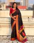Top Trending Vitthala Contrast Paithani Saree Rakhumai Soft Silk Traditional Design