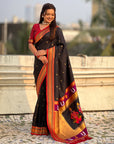 Top Trending Vitthala Contrast Paithani Saree Rakhumai Soft Silk Traditional Design