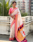 Top Trending Vitthala Contrast Paithani Saree Rakhumai Soft Silk Traditional Design