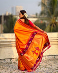 Top Trending Vitthala Contrast Paithani Saree Rakhumai Soft Silk Traditional Design