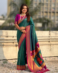 Top Trending Vitthala Contrast Paithani Saree Rakhumai Soft Silk Traditional Design
