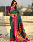 Top Trending Vitthala Contrast Paithani Saree Rakhumai Soft Silk Traditional Design
