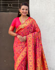 Pink Luxury Original Brocade Paithani Tissue Saree with Traditional Motifs  Meenakari Pallu Jaal Zari Woven Saree