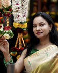 Prianca in our Yellow Organza Paithani Zari Woven Saree