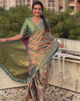 Rama Original Dharmavaram Leheriya Silk Zari Woven Saree