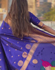 Violet Zari Woven Gudi Padwa Special Paithani Silk Saree